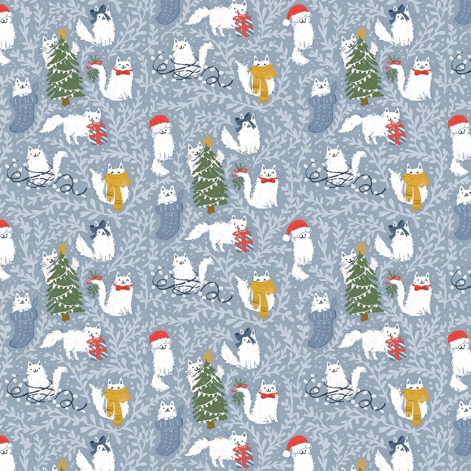 Snow Much Fun!, Fluffy Kitties in Multi - fat quarter