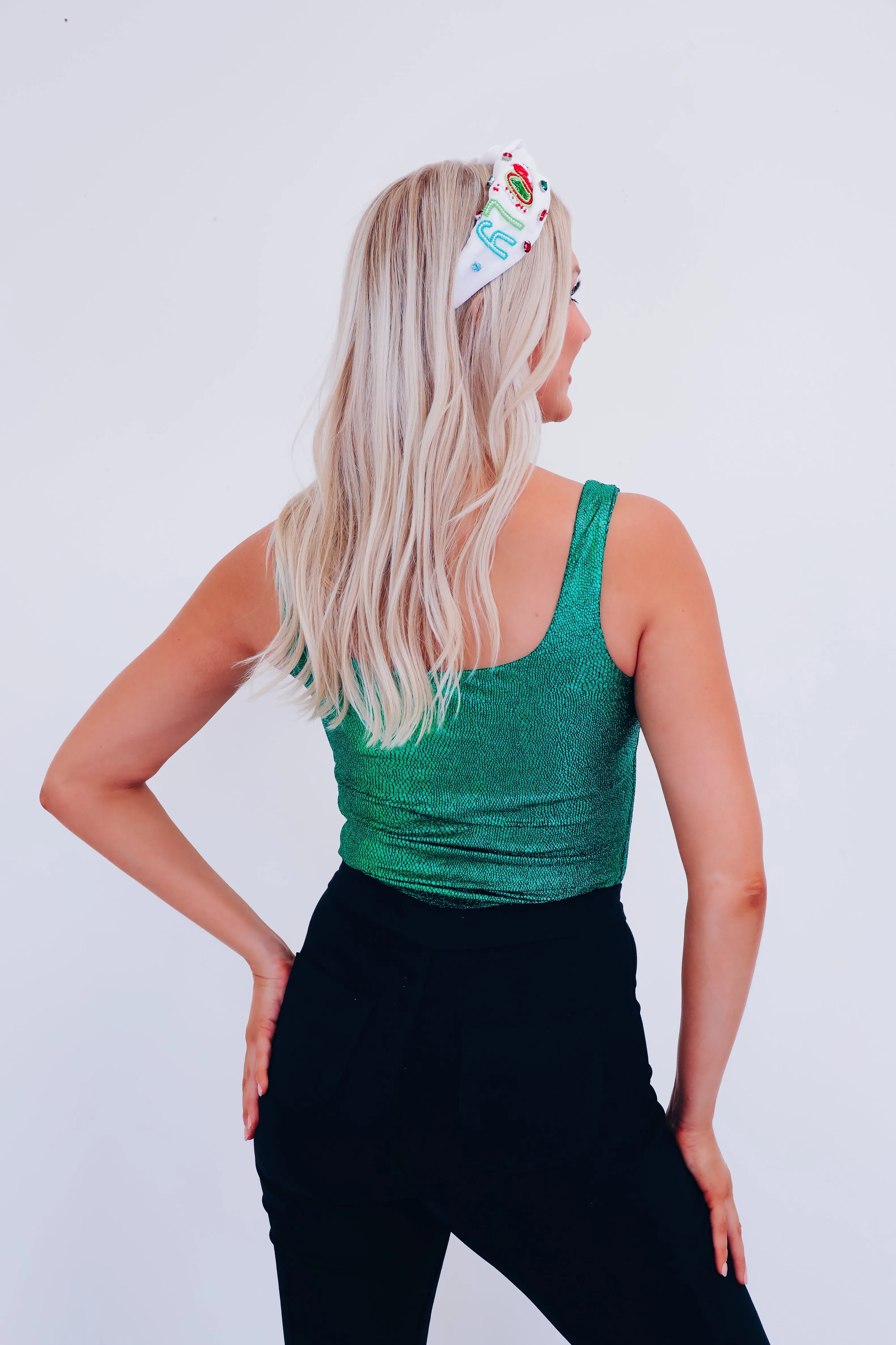 Sparkle Season Glitter Bodysuit - Green