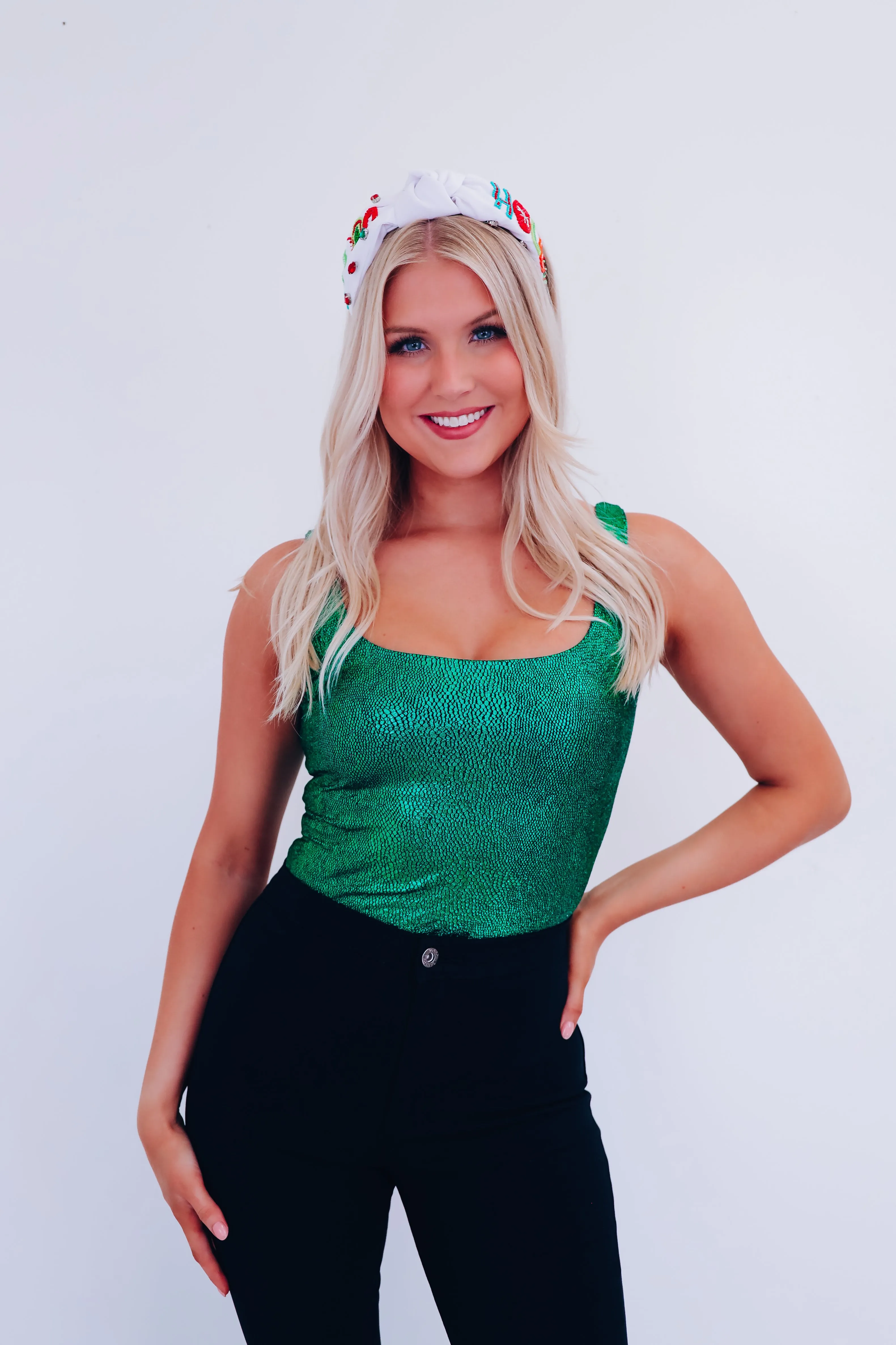 Sparkle Season Glitter Bodysuit - Green
