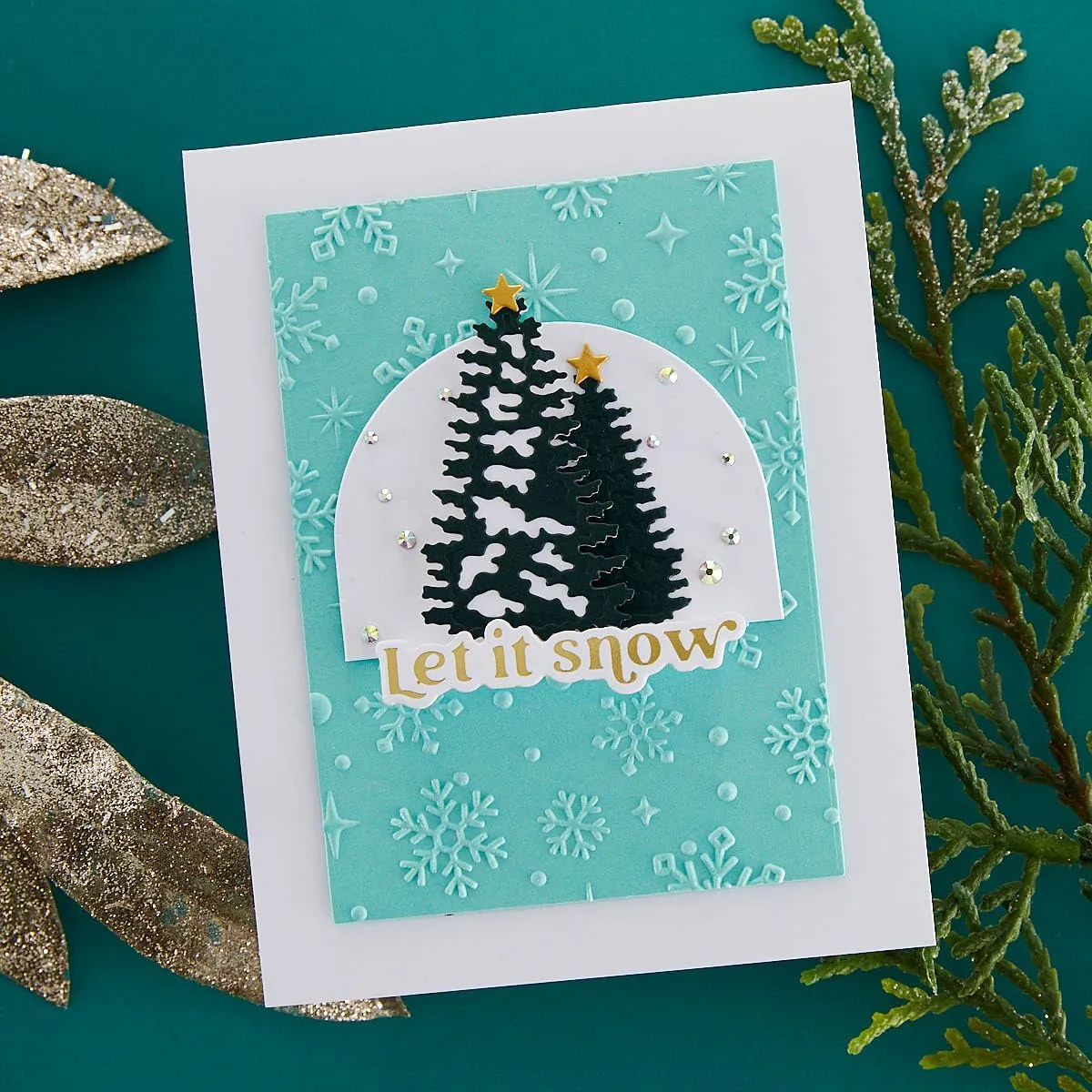 Spellbinders Wonderful Winter Sentiments Glimmer Hot Foil Plate & Die Set