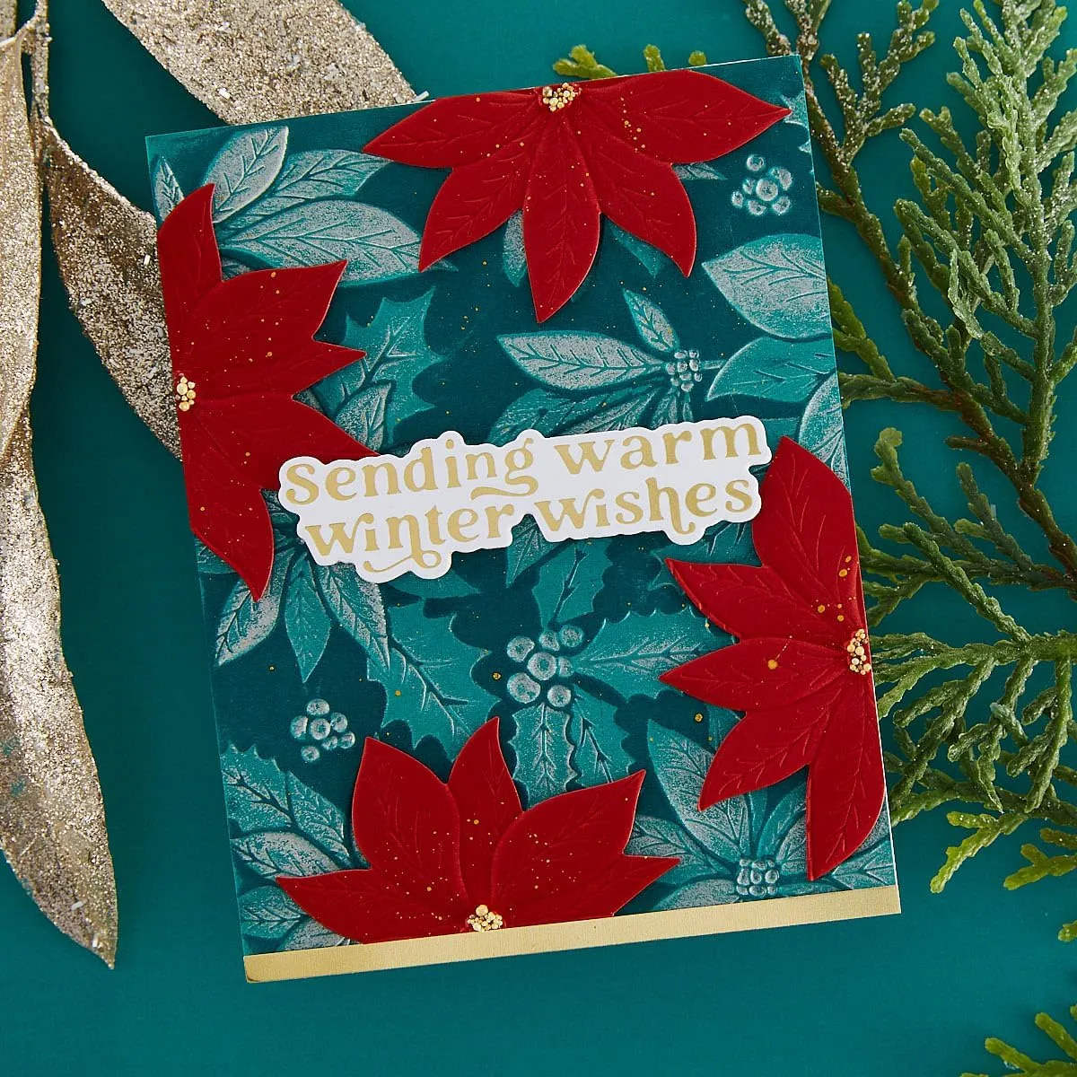 Spellbinders Wonderful Winter Sentiments Glimmer Hot Foil Plate & Die Set