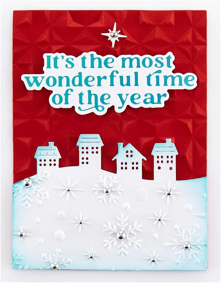 Spellbinders Wonderful Winter Sentiments Glimmer Hot Foil Plate & Die Set