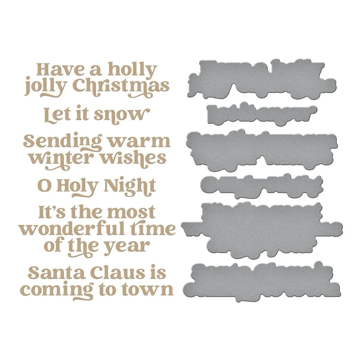 Spellbinders Wonderful Winter Sentiments Glimmer Hot Foil Plate & Die Set