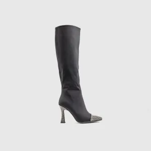 Statement High Heel Long Boot Black Car_038