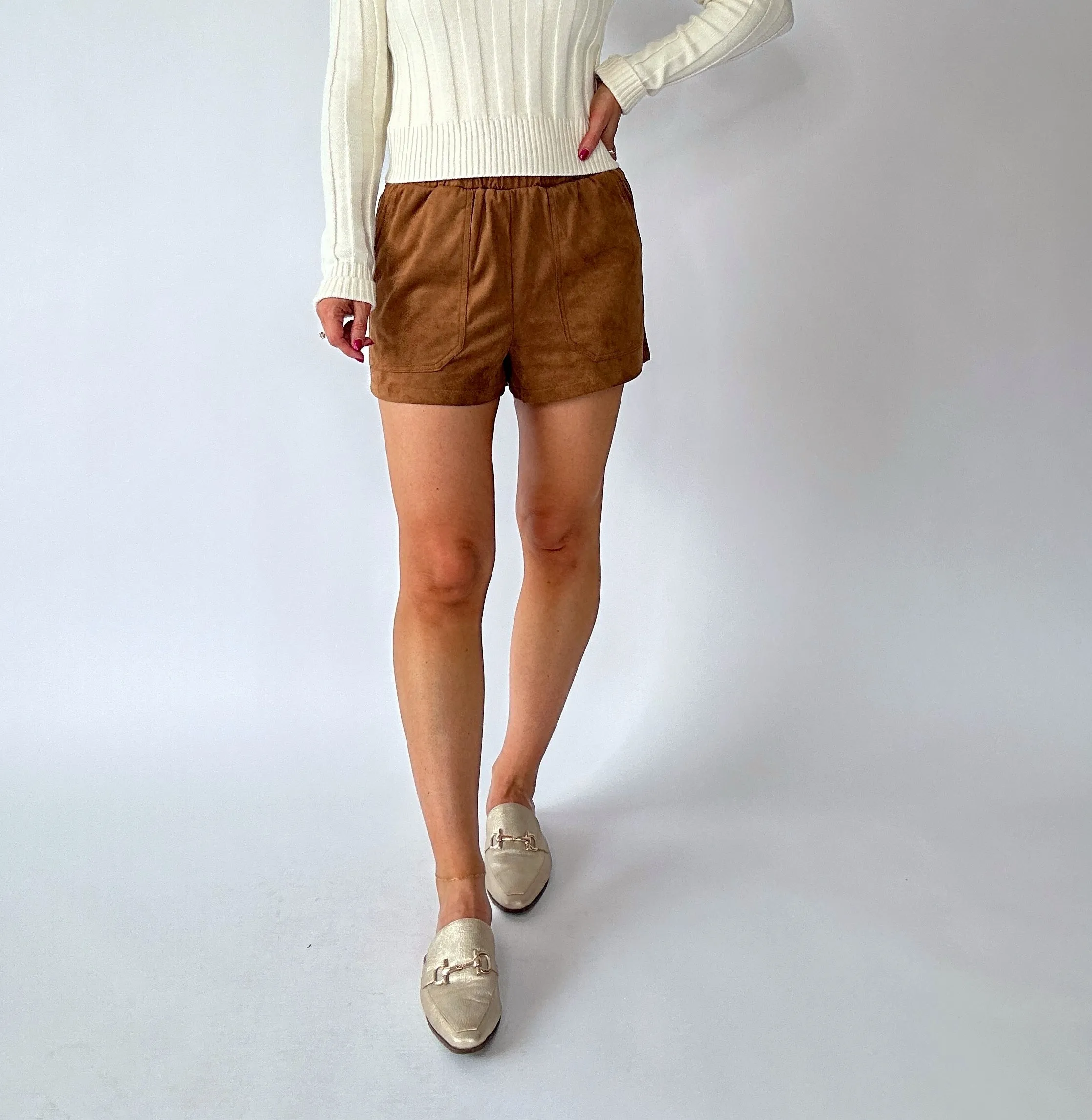 Steve Madden Faux The Record Shorts - Faux Suede