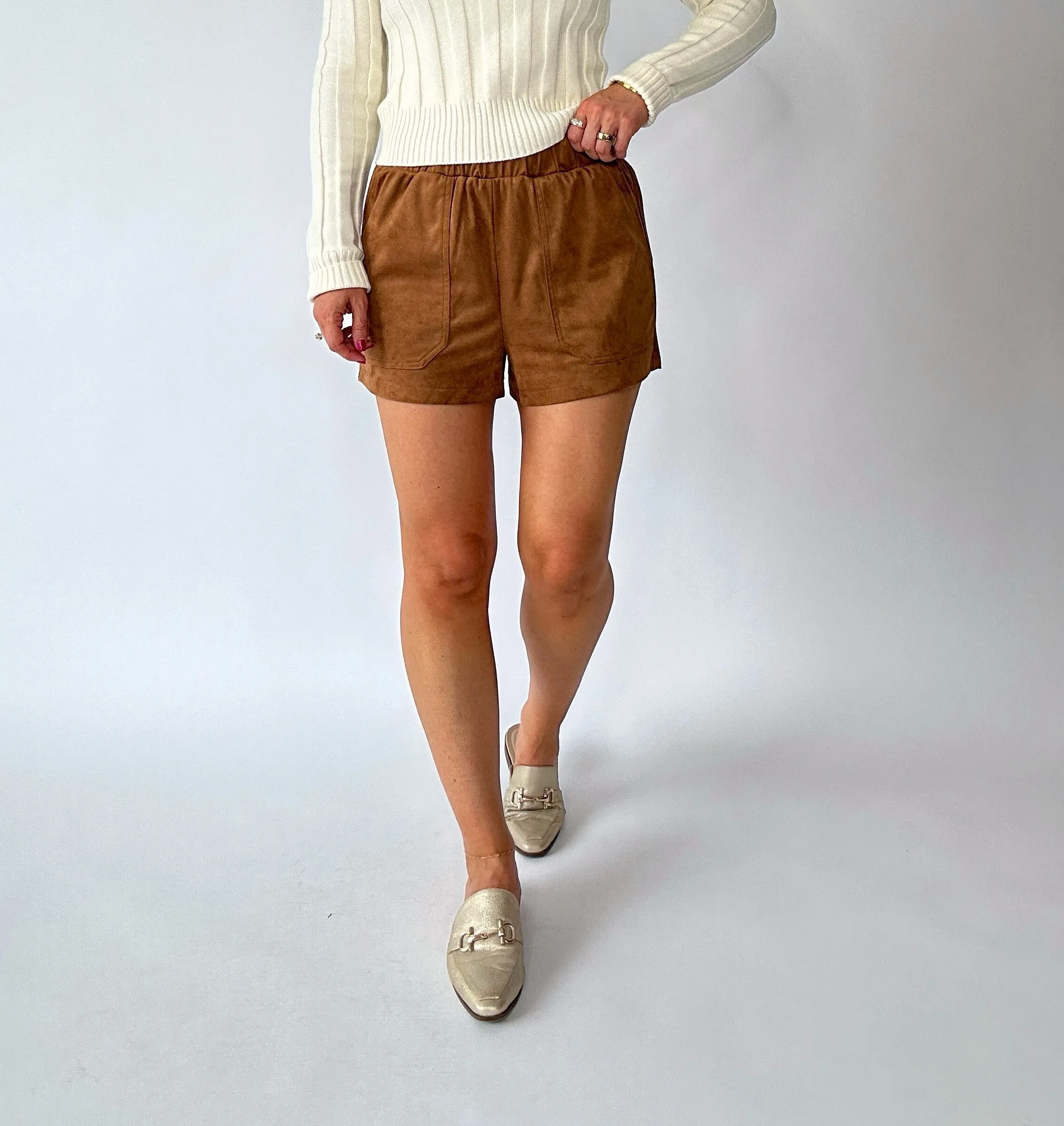 Steve Madden Faux The Record Shorts - Faux Suede