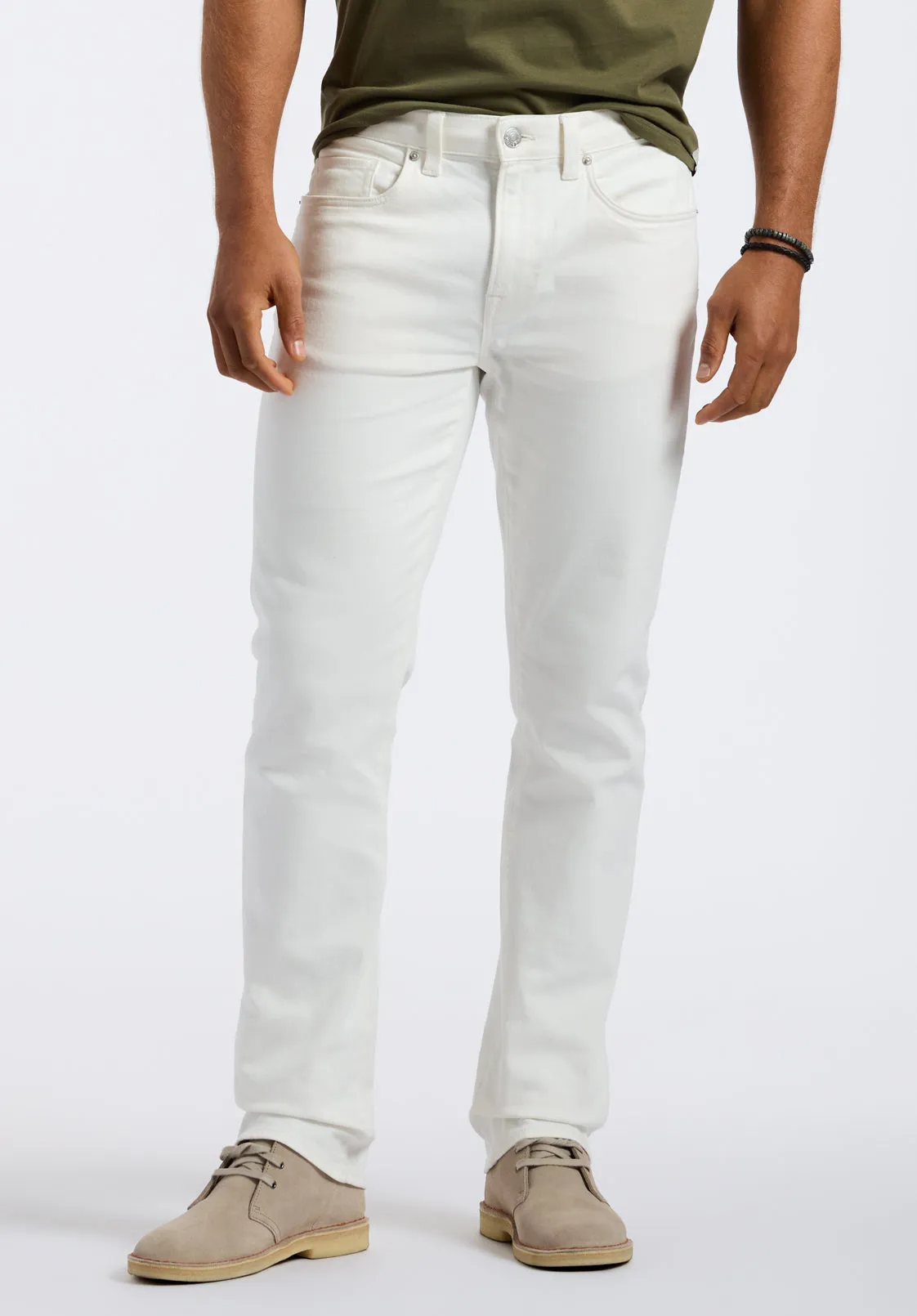 Straight Six Men's Jeans, White - BM26075