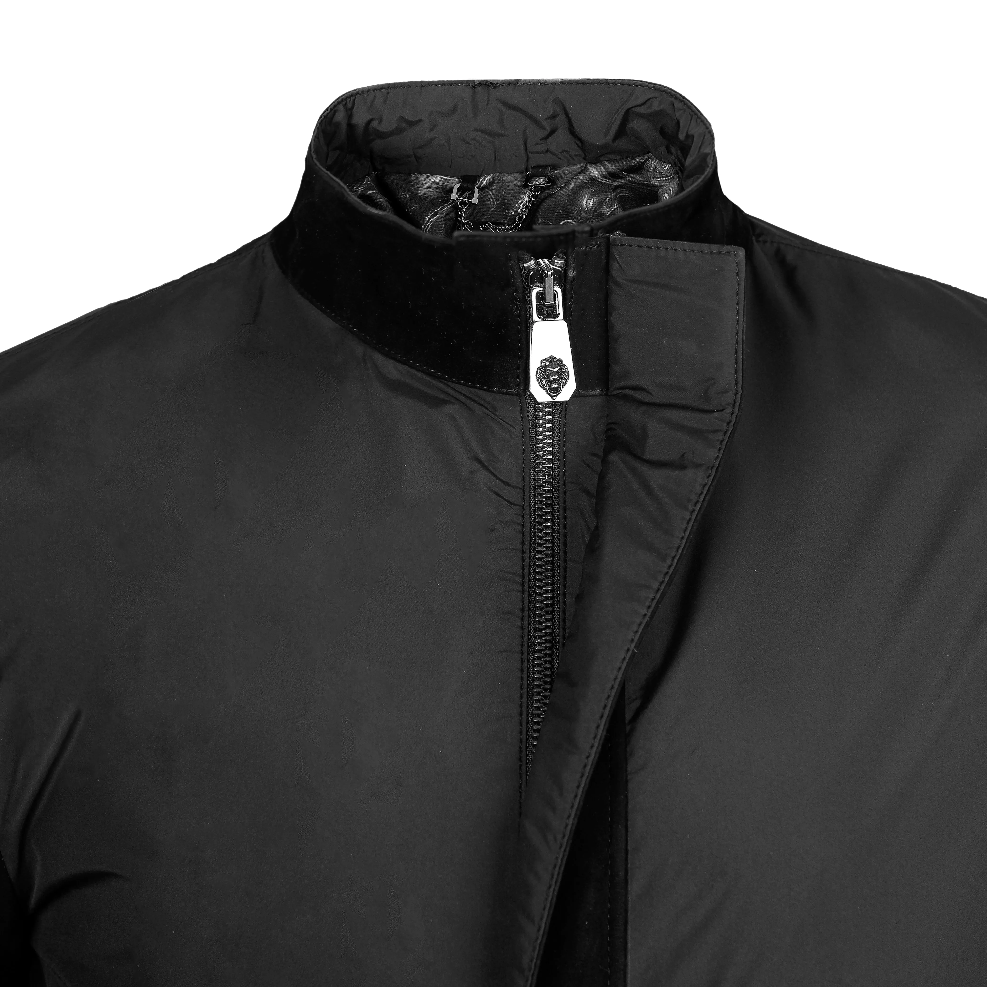 Suede & Fabric Zip Up Jacket