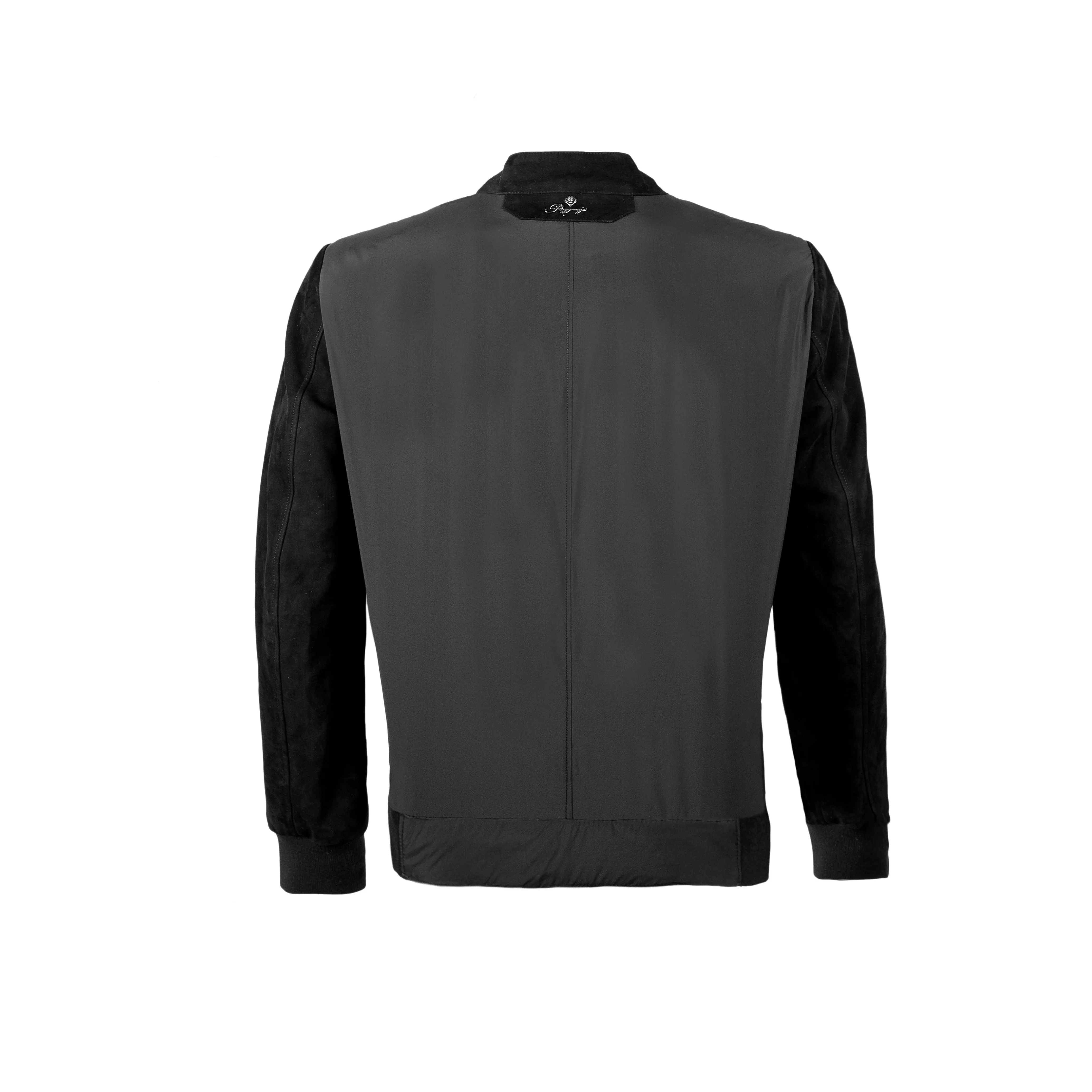 Suede & Fabric Zip Up Jacket