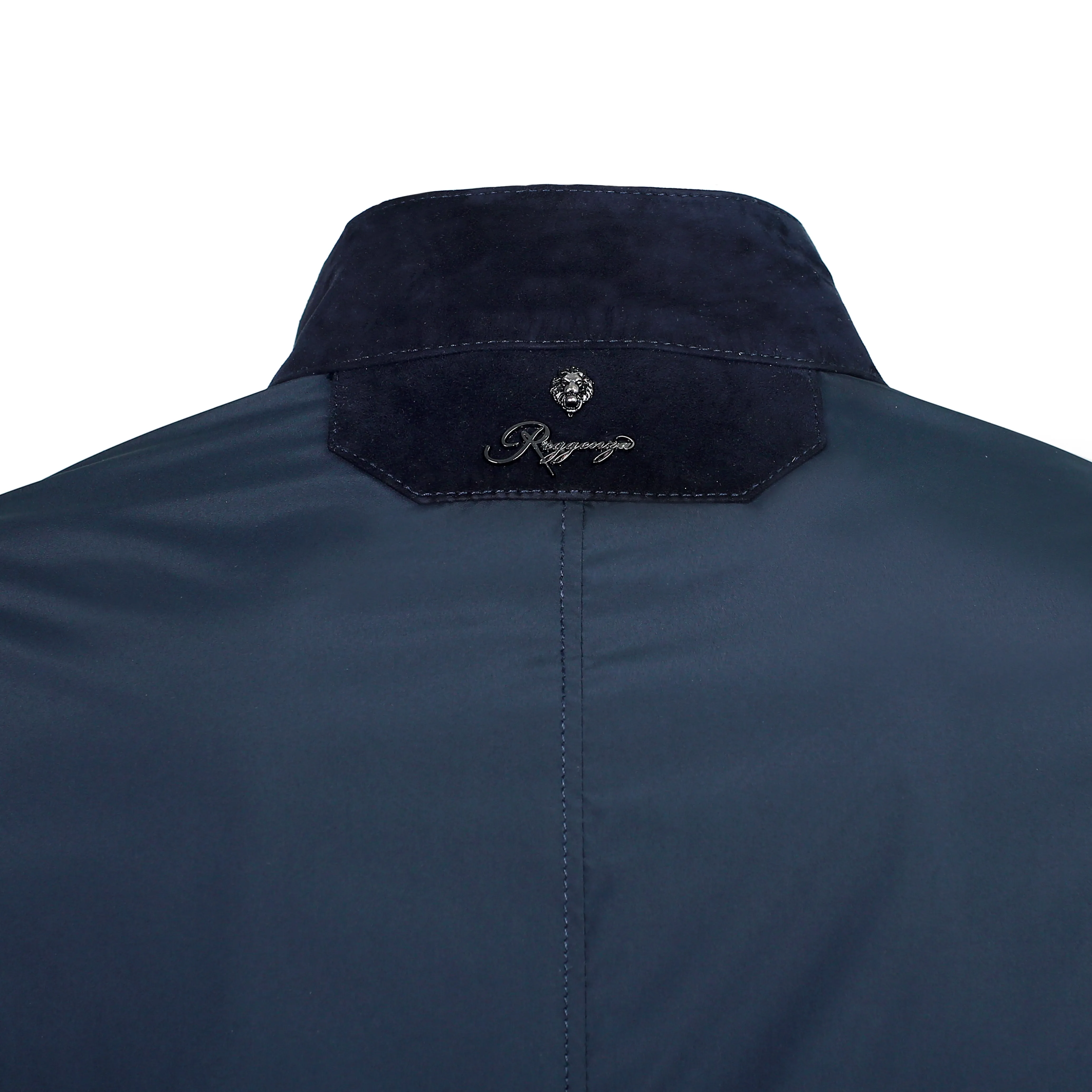 Suede & Fabric Zip Up Jacket