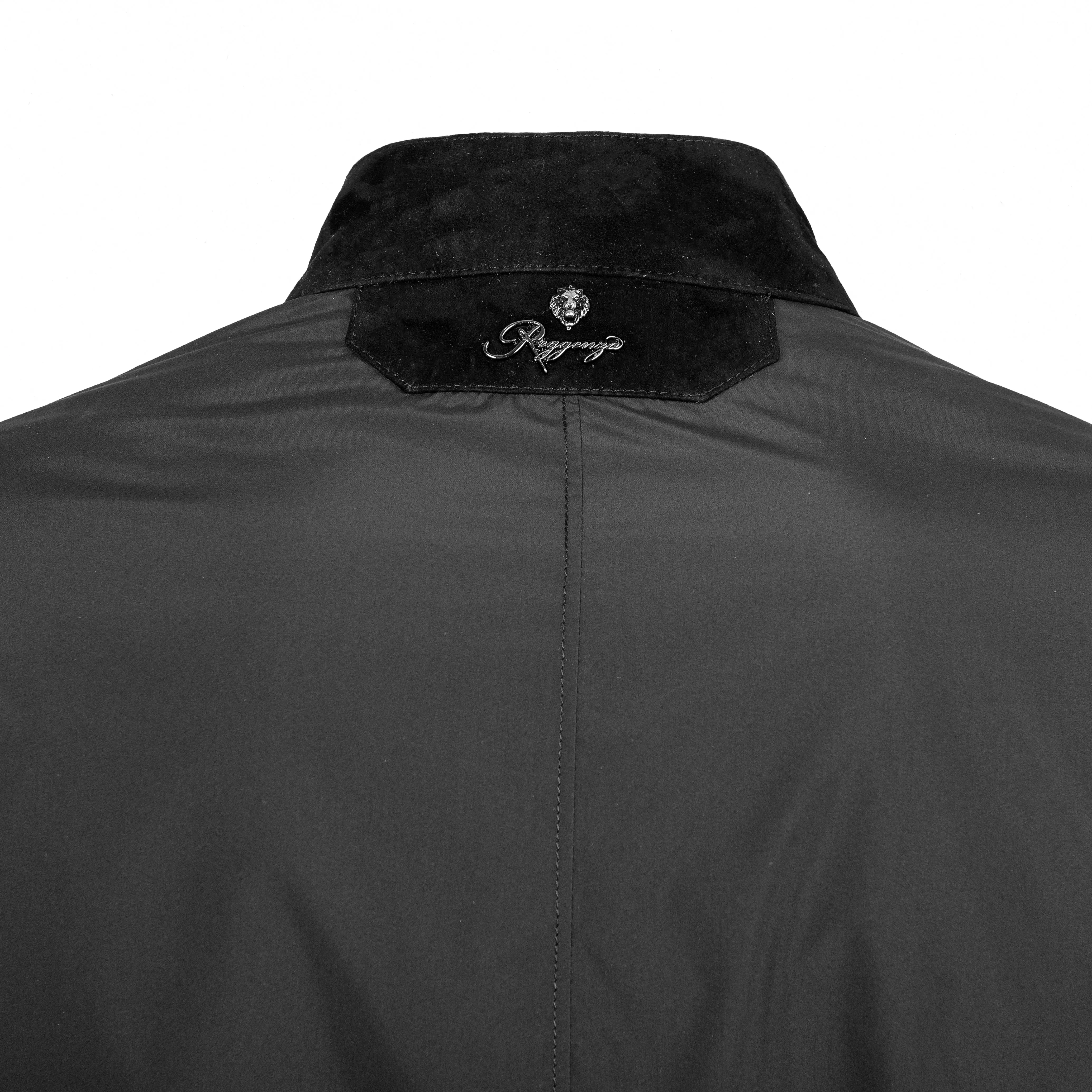 Suede & Fabric Zip Up Jacket