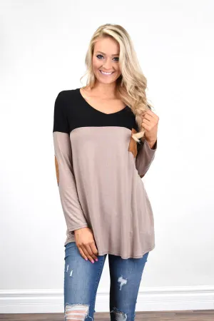Suede Pocket Top ~ Brown
