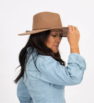 Suede Tie Panama Hat (Pecan)