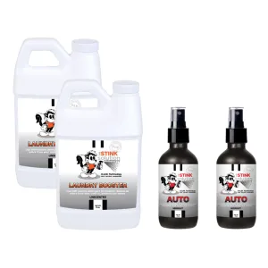 Super Sample Bundle - Two Unscented Mini Laundry Boosters   Two 4 oz Auto Odor Eliminator Sprays