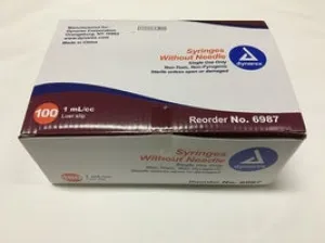 Syringes without Needles 1cc Luer Slip Sterile by Dynarex