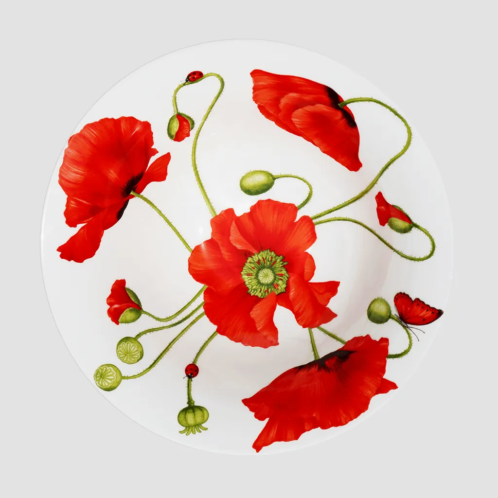 Taitù Great Red Dance Porcelain Bowl Fine Bone China 12-11-7