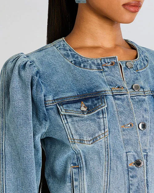 TASHA DENIM JACKET IN TANGIER