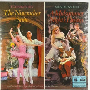 Tchaikovsky / Mendelssohn - Hollywood Bowl Symphony Orchestra, Felix Slatkin: The Nutcracker Suite / A Midsummer Night's Dream [PREOWNED VINYL] VG /M-