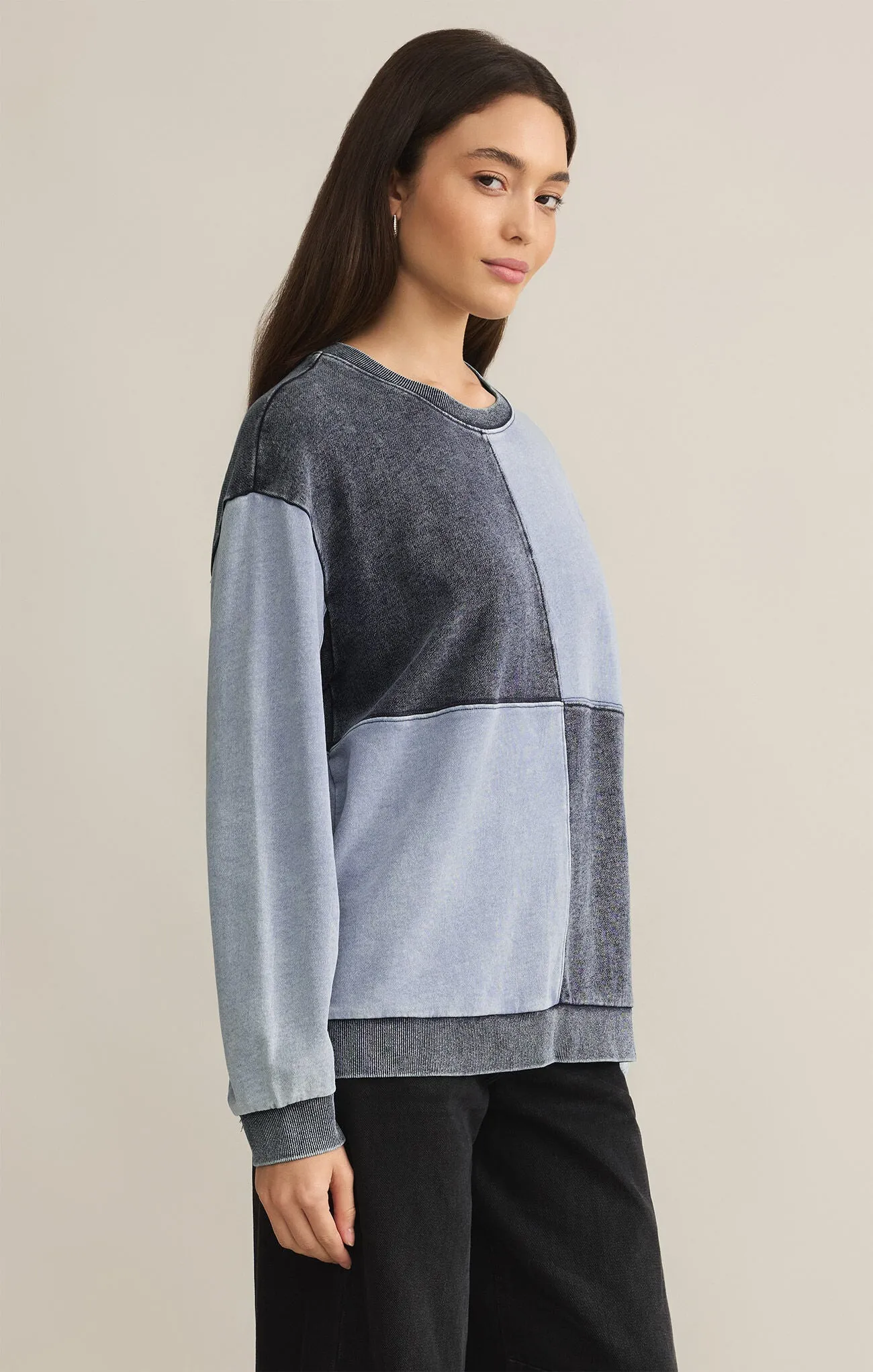 The Fair   Square Denim Sweatshirt