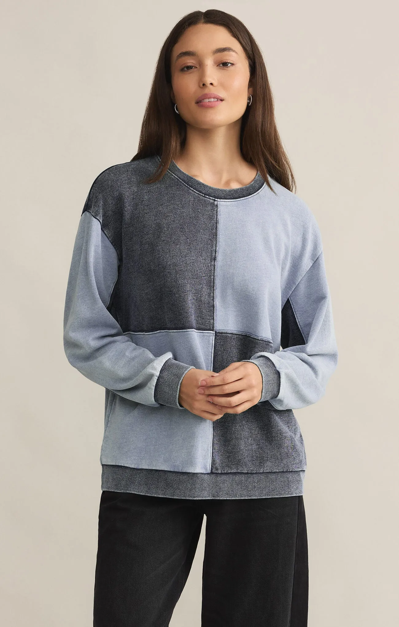The Fair   Square Denim Sweatshirt