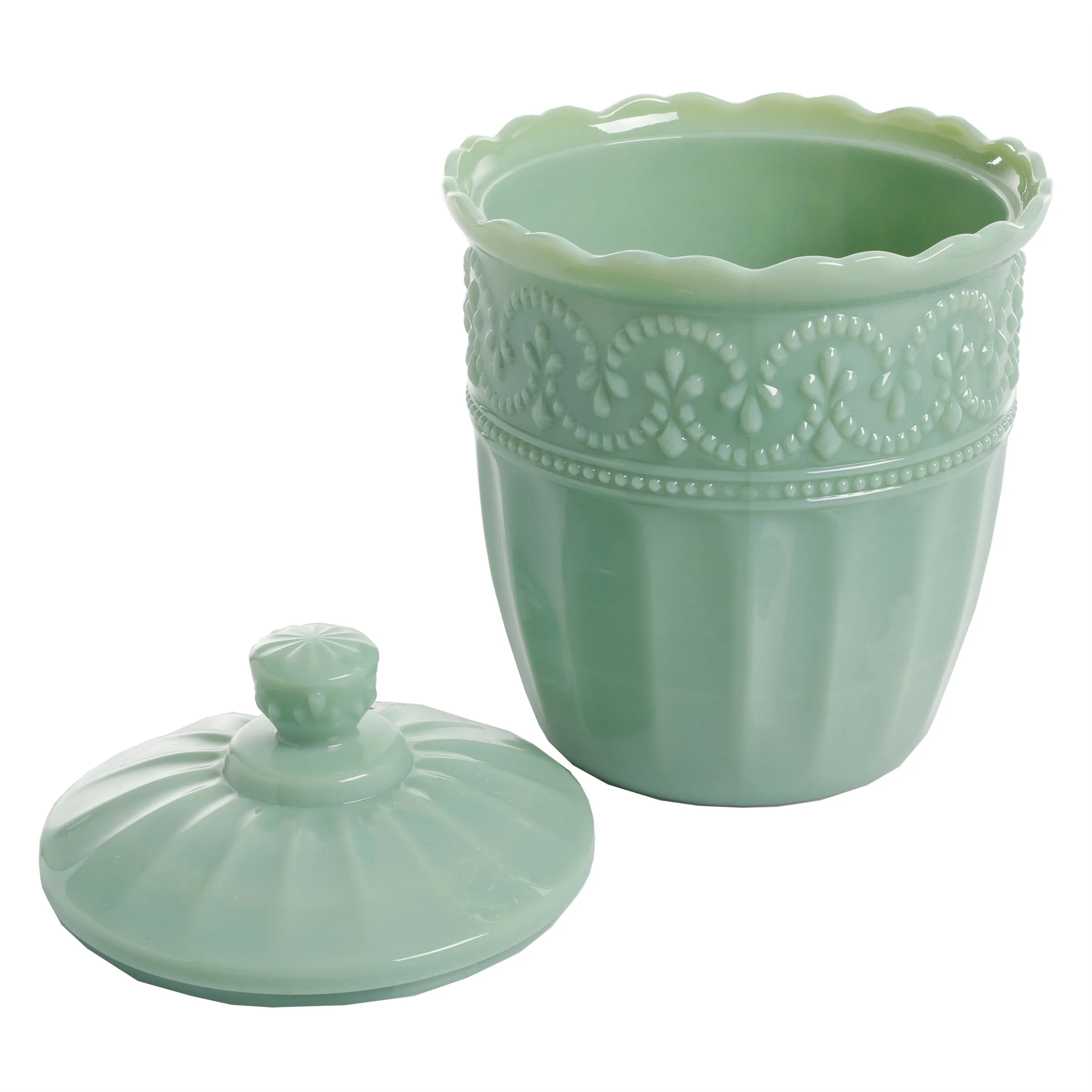 The Pioneer Woman Timeless Beauty 9.8-inch Jade Glass Cookie Jar