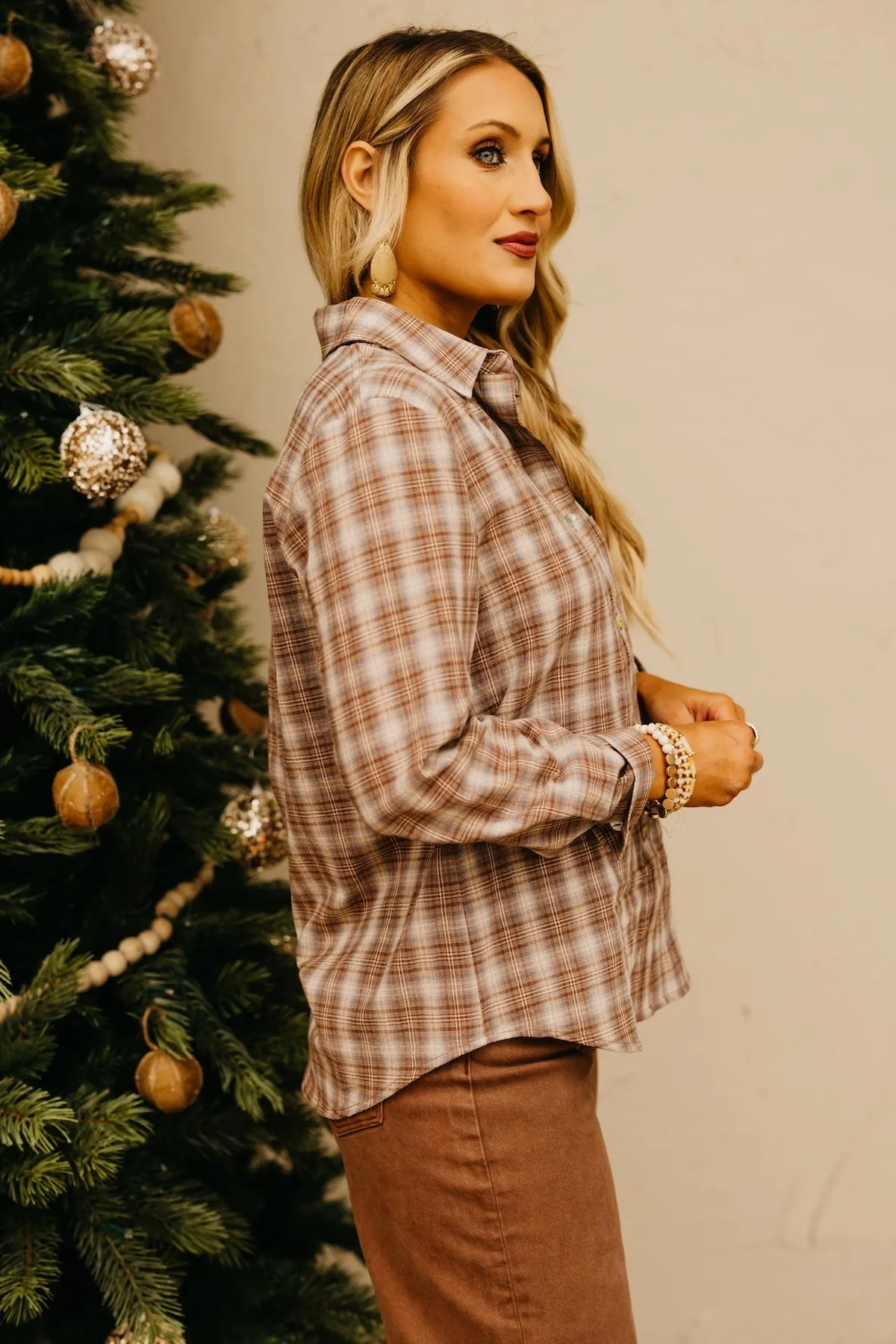 The Ripley Plaid Button Down Shirt - Latte