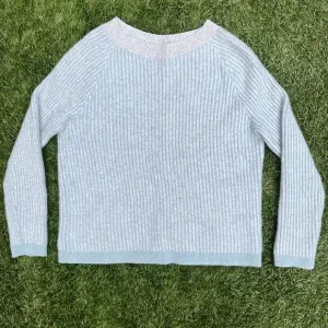 Theory Boxy Oversized Ribbed Pullover Sweater Soft Cashmere Light Blue Size P