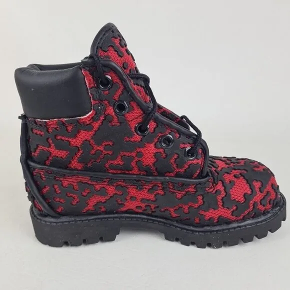 Timberland 6 In Classic Vent-Tech 2 Black Red Little Kids Outdoors Size 12