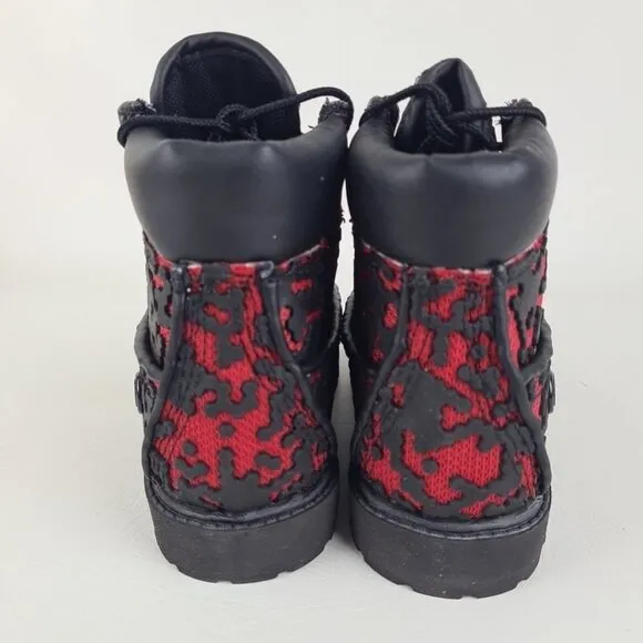 Timberland 6 In Classic Vent-Tech 2 Black Red Little Kids Outdoors Size 12