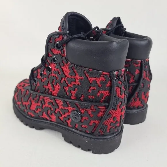 Timberland 6 In Classic Vent-Tech 2 Black Red Little Kids Outdoors Size 12