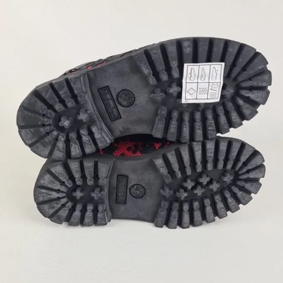 Timberland 6 In Classic Vent-Tech 2 Black Red Little Kids Outdoors Size 12