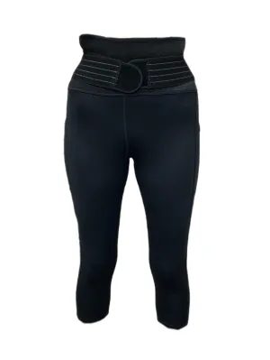 TOMMIE COPPER Women's Adjustable Strap Back Support Pro 19" Leggings, Black