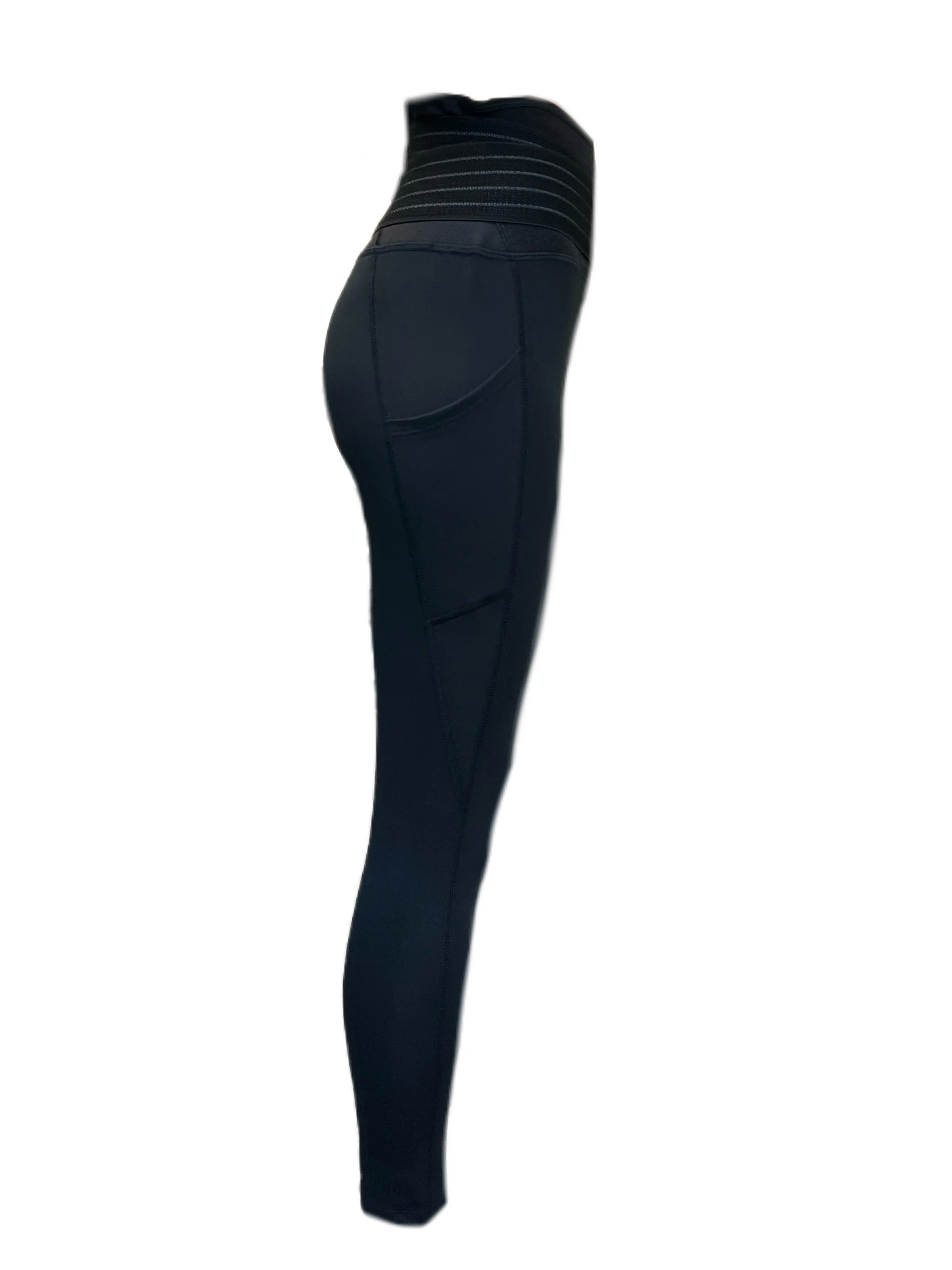 TOMMIE COPPER Women's Adjustable Strap Back Support Pro 24" Leggings, Black