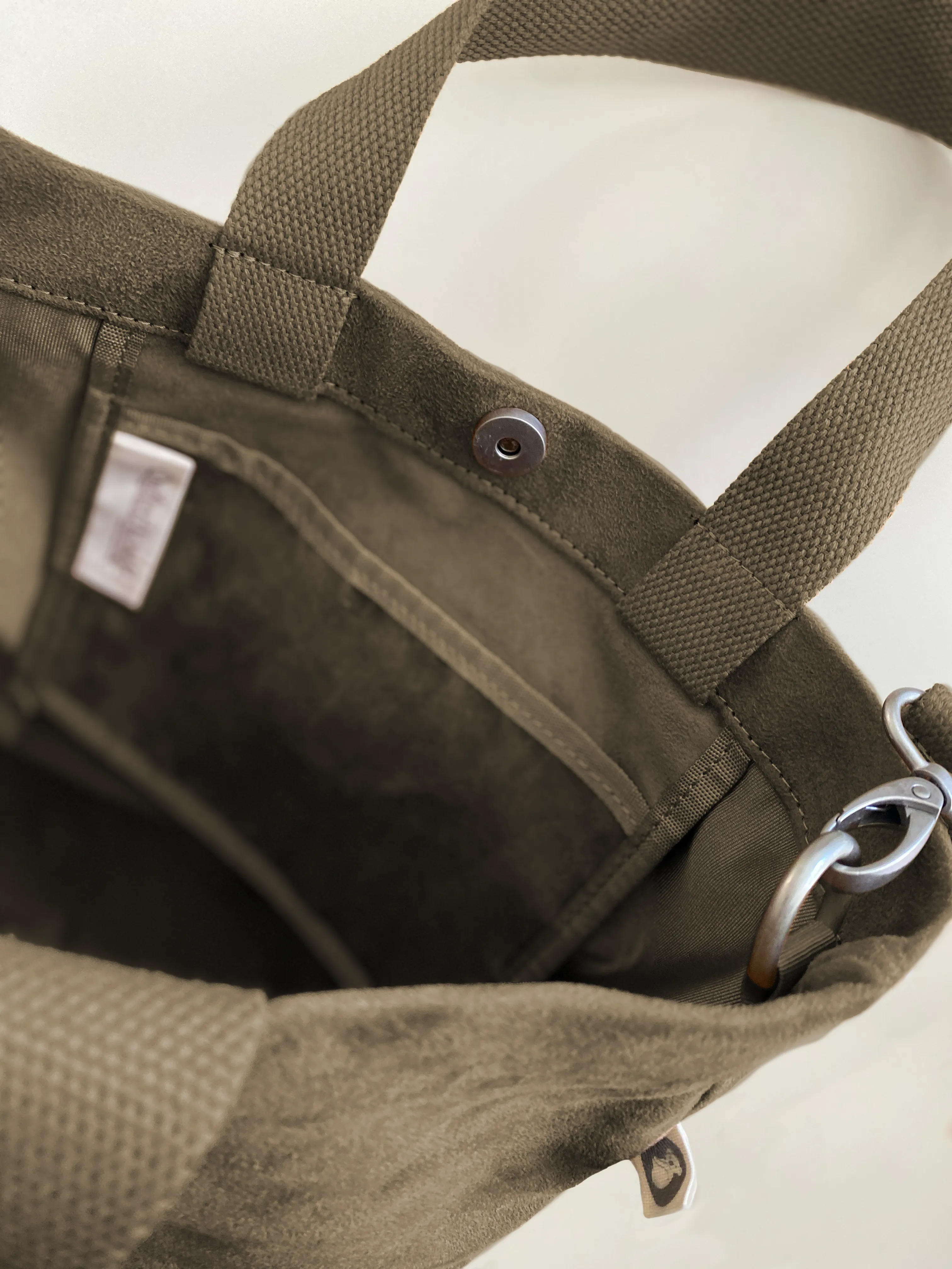 Town Crossbody Bag: Olive Vegan Suede