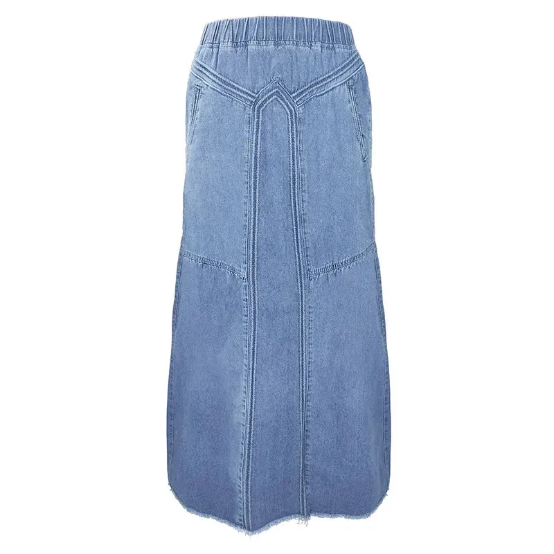 Vita Denim Maxi Skirt