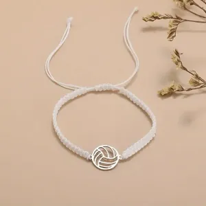 Volleyball Charm Bracelet with White Band