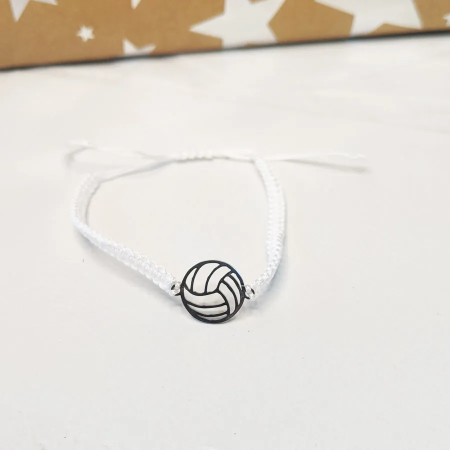 Volleyball Charm Bracelet with White Band