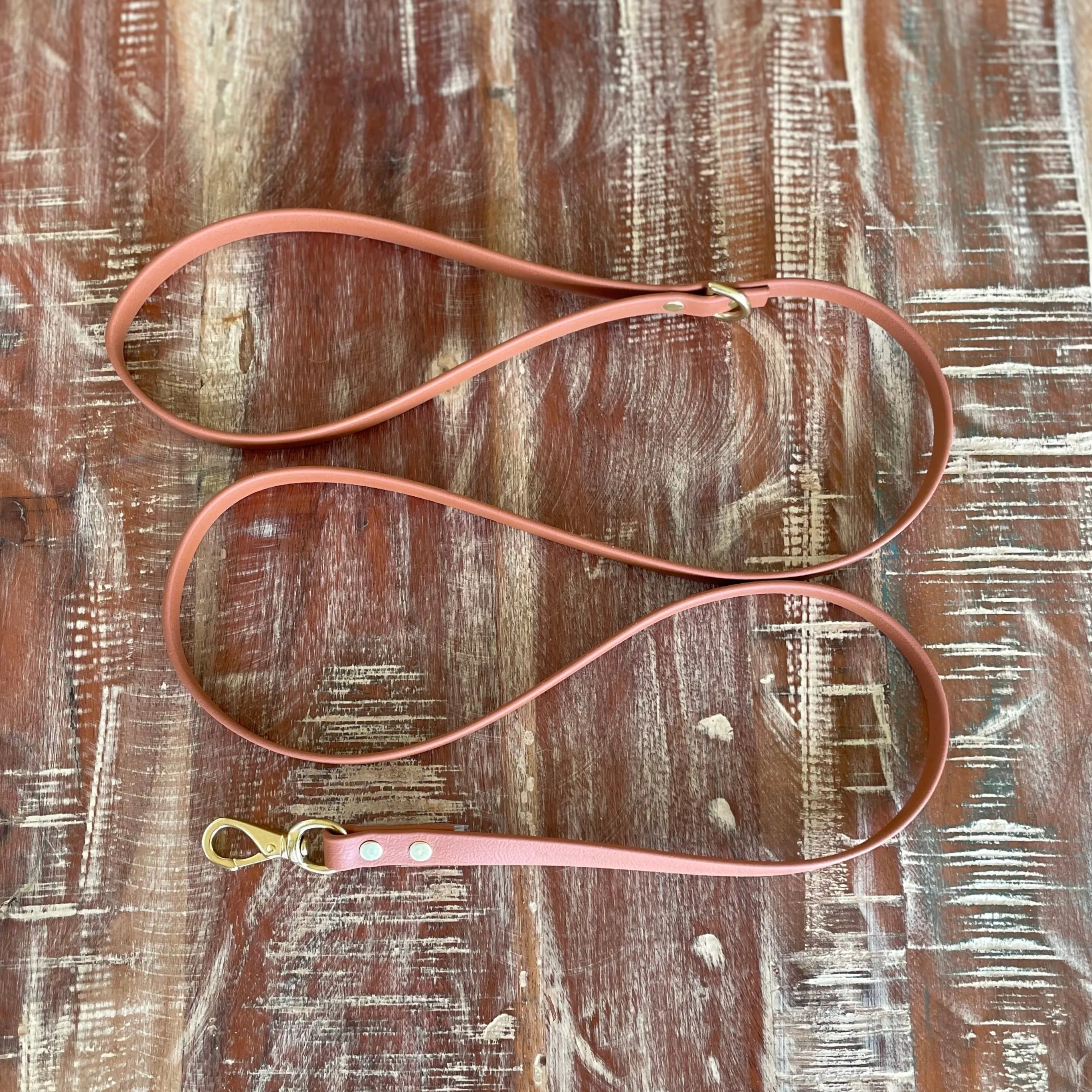 Waterproof Leash (Lightweight) : Mocha   Brass