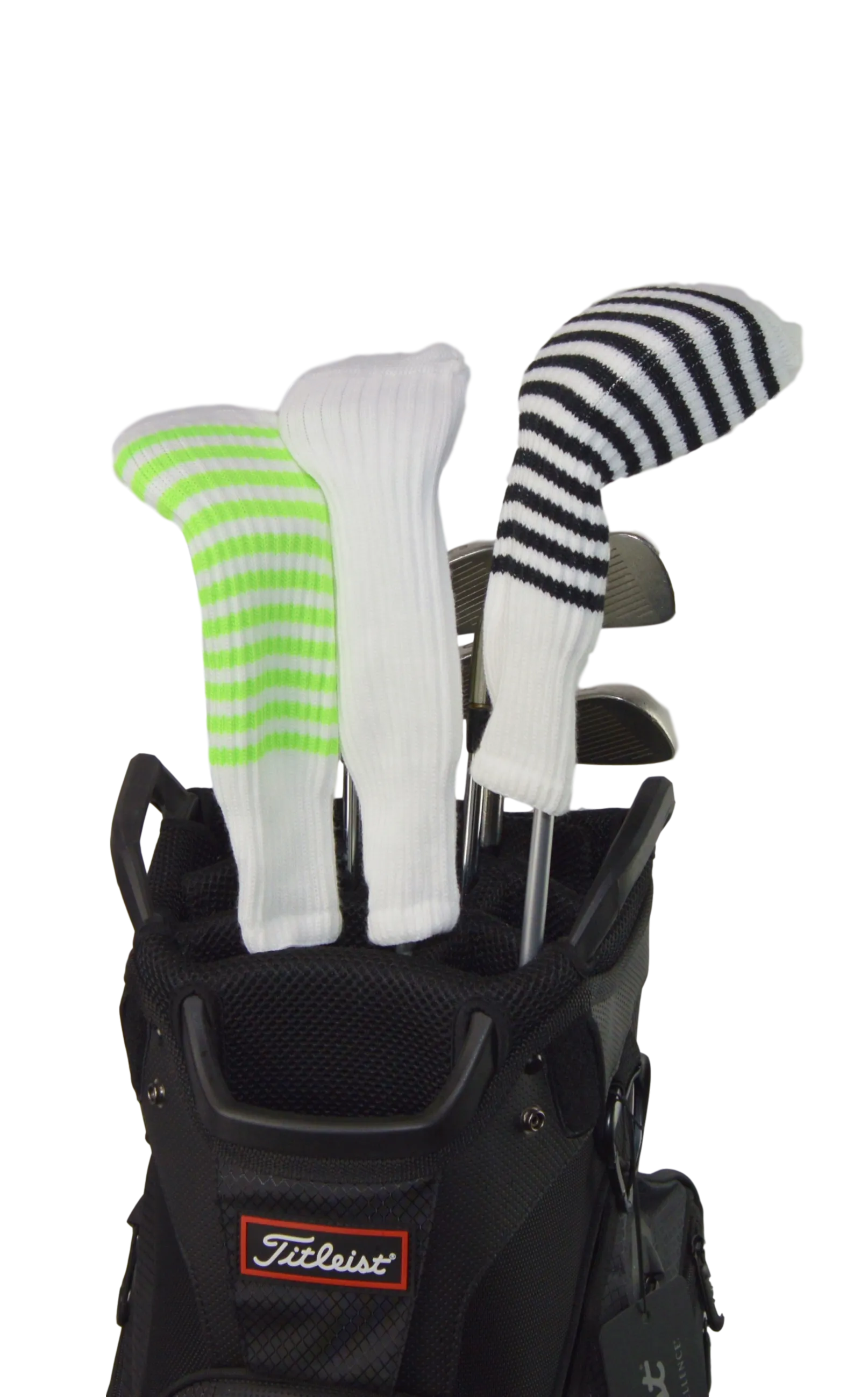 White and Ruby Pink Club Sock Golf Headcover