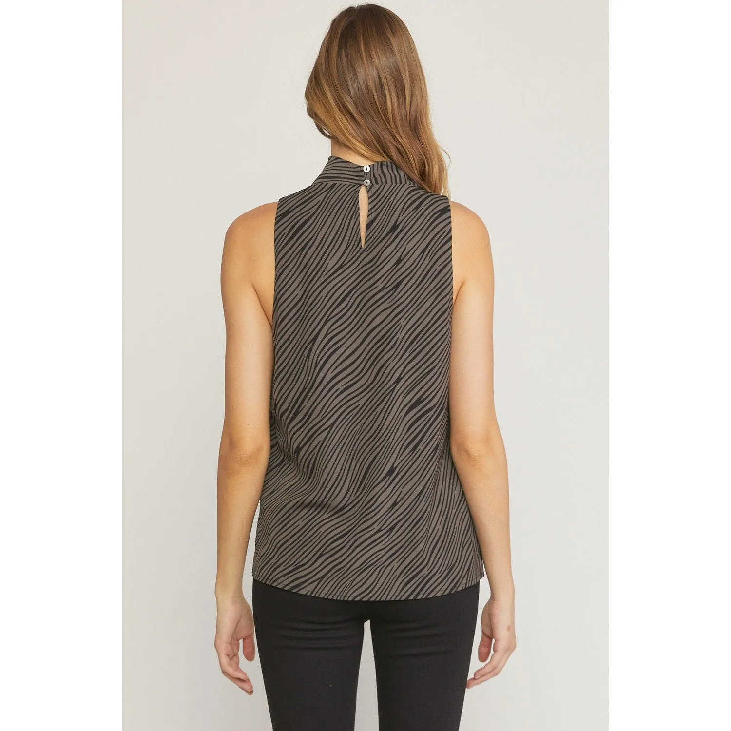 Wild Animal Top in Dark Grey