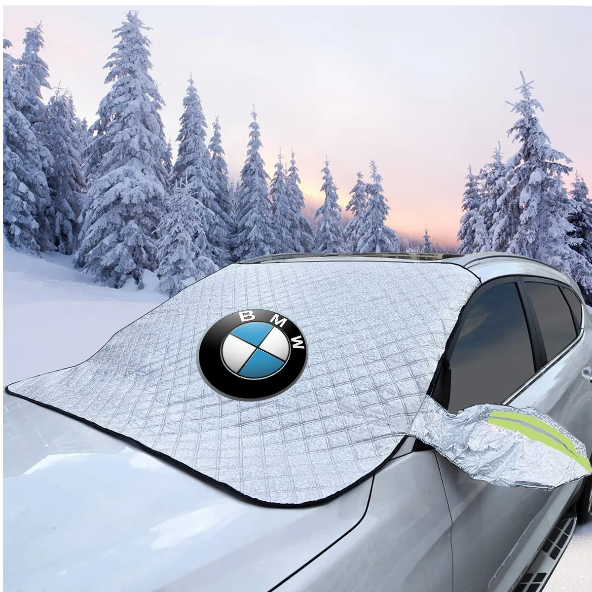 Windshield Cover for Ice and Snow, Custom fit for car, Magnetic Windshield Cover, Water, Heat & Sag-Proof Car Windshield Snow Cover, Mirror Protector Windproof Sunshade Cover