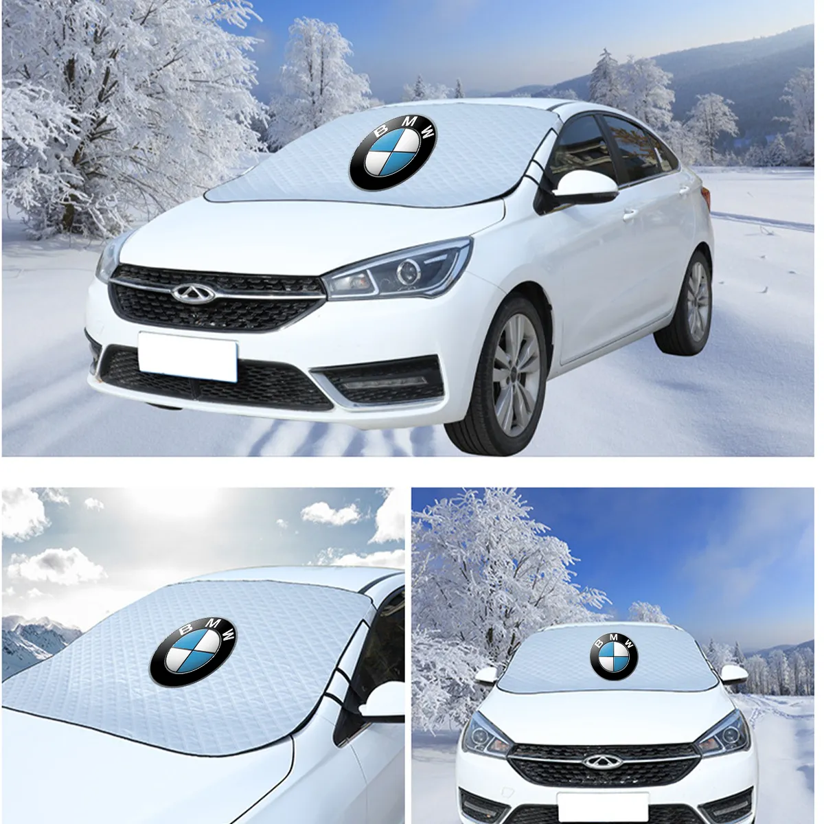 Windshield Cover for Ice and Snow, Custom fit for car, Magnetic Windshield Cover, Water, Heat & Sag-Proof Car Windshield Snow Cover, Mirror Protector Windproof Sunshade Cover