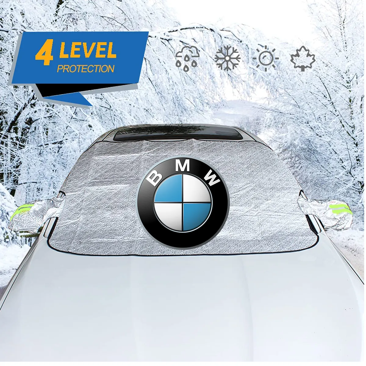 Windshield Cover for Ice and Snow, Custom fit for car, Magnetic Windshield Cover, Water, Heat & Sag-Proof Car Windshield Snow Cover, Mirror Protector Windproof Sunshade Cover