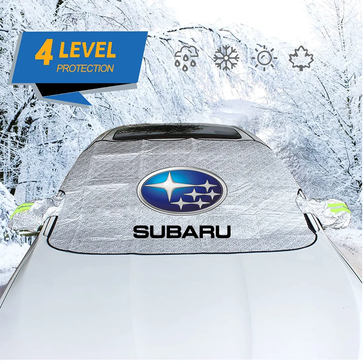 Windshield Cover for Ice and Snow, Custom fit for car, Magnetic Windshield Cover, Water, Heat & Sag-Proof Car Windshield Snow Cover, Mirror Protector Windproof Sunshade Cover
