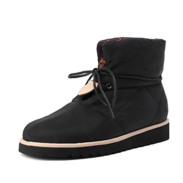 Women Snow Ankle Boots Lace Up Warm