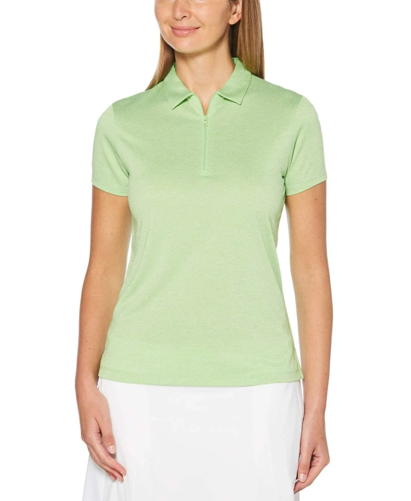 Womens 1/4 Zip Heather Polo