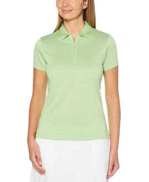 Womens 1/4 Zip Heather Polo