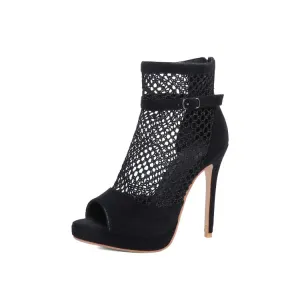 Women's Cutout High Heels Short Boots