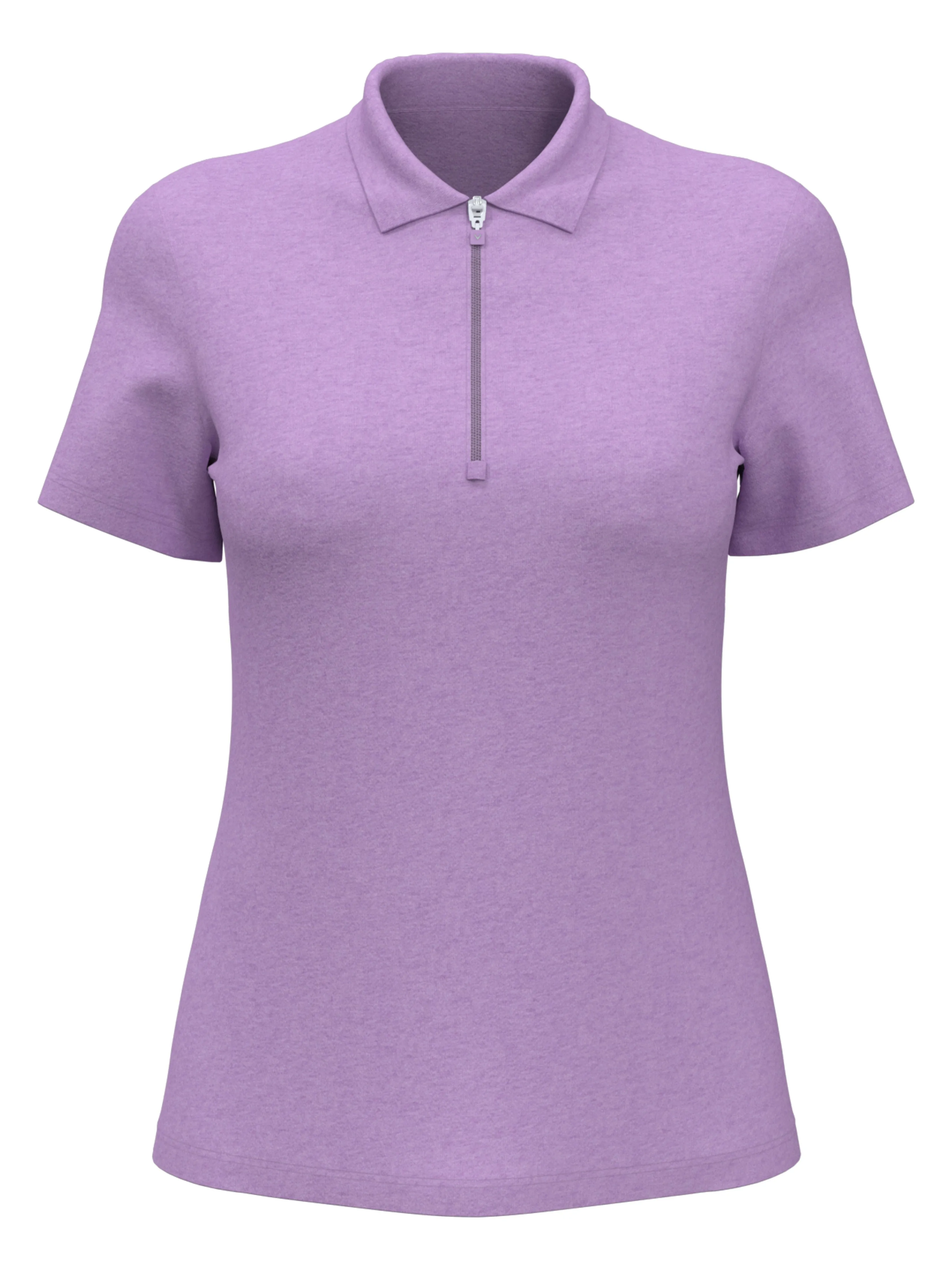 Women's Quarter Zip Short Sleeve Heather Golf Polo Shirt