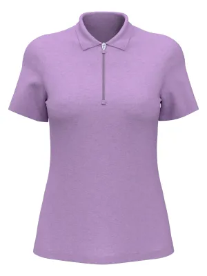 Women's Quarter Zip Short Sleeve Heather Golf Polo Shirt